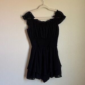 Black Mini Romper Dress